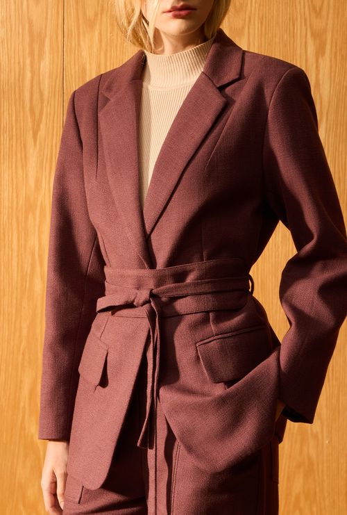 Blazer Missol Alfaiataria com Cinto Berinjela
