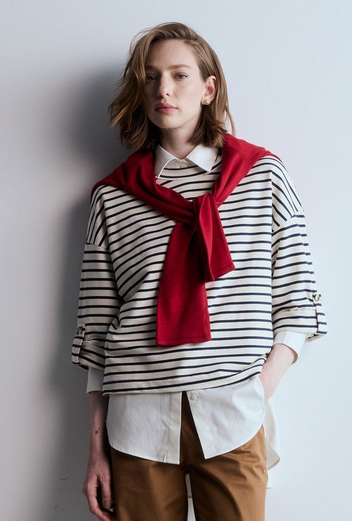 Blusa Croacia Listra Marinho