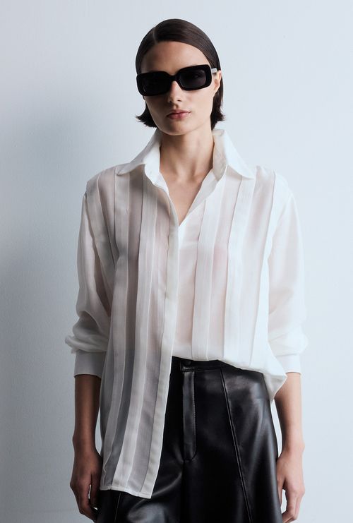 Camisa com pregas Napoles off white