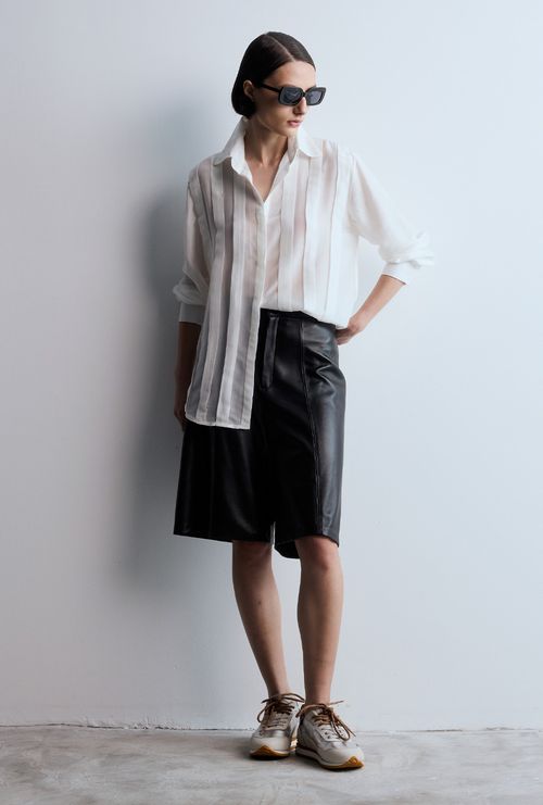 Camisa com pregas Napoles off white