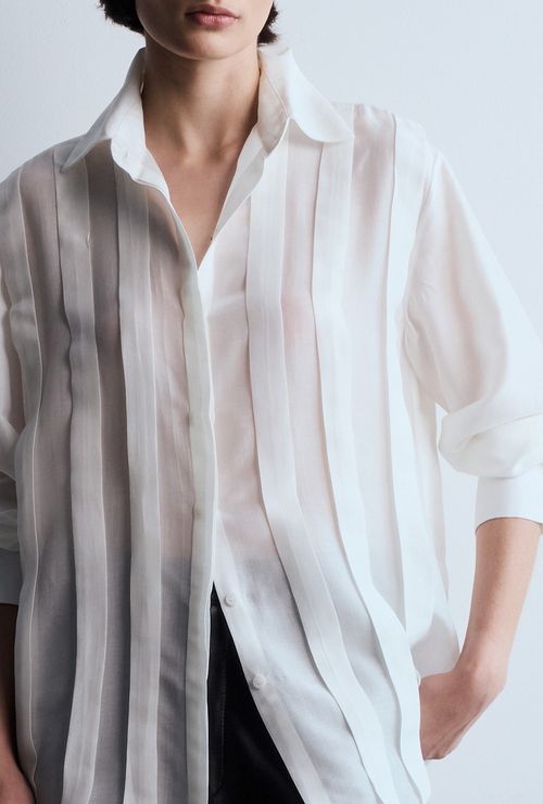 Camisa com Pregas Napoles Off White