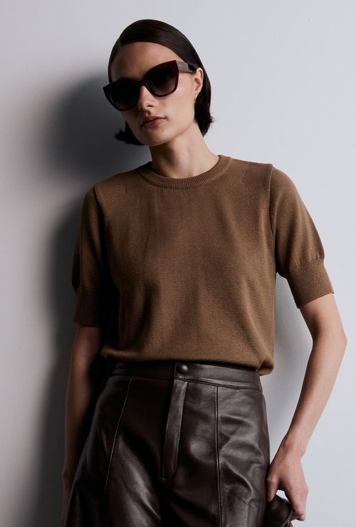 Blusa Nalai Em Tricot Camelo