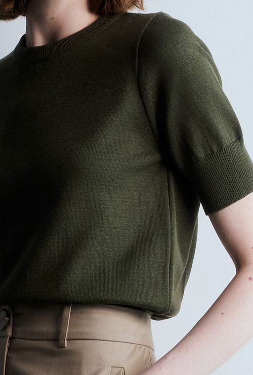 Blusa Nalai Em Tricot Verde Militar