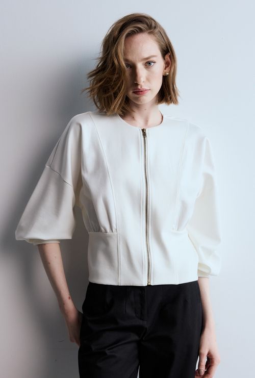 Jaqueta com Recortes Napier Off White