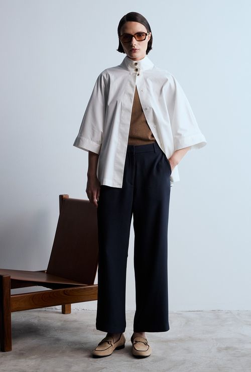 Calça Ingaro Alfaiataria Crepe Patou Marinho