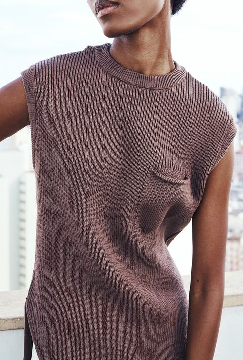 Regata Mabel em Tricot Marrom