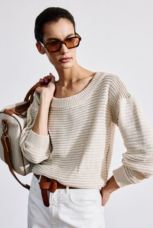 Blusa Northbrook em Tricot Marfim