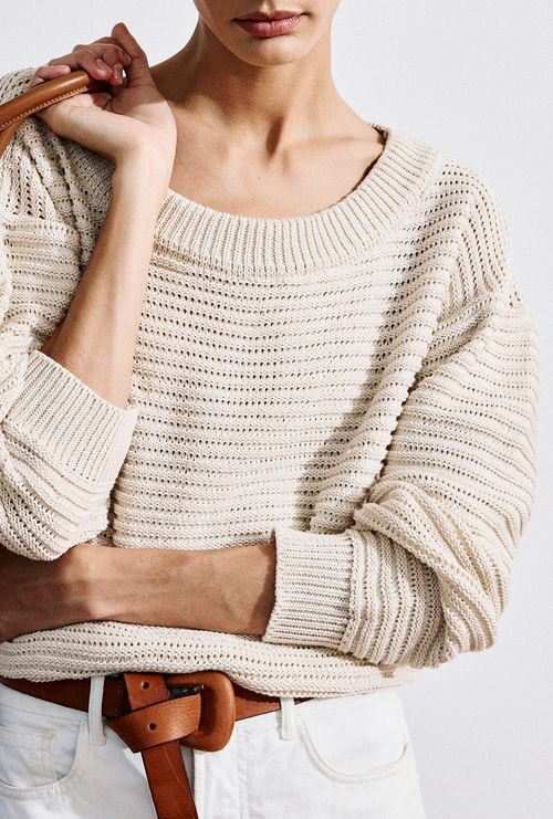 Blusa Northbrook em Tricot Marfim