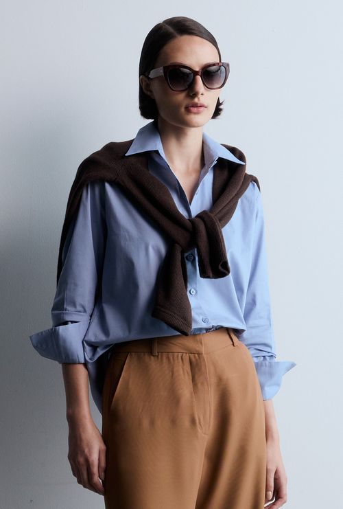 Camisa Alfaiataria Cortona  em Algodão Egípcio Azul Claro