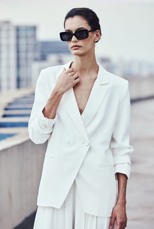 Blazer Alfaiataria Crepe Patou Ninigo Off White