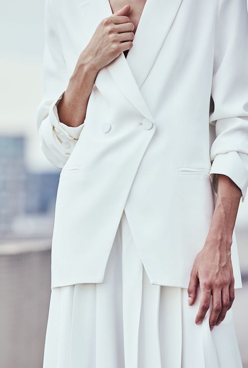 Blazer Alfaiataria Crepe Patou Ninigo Off White