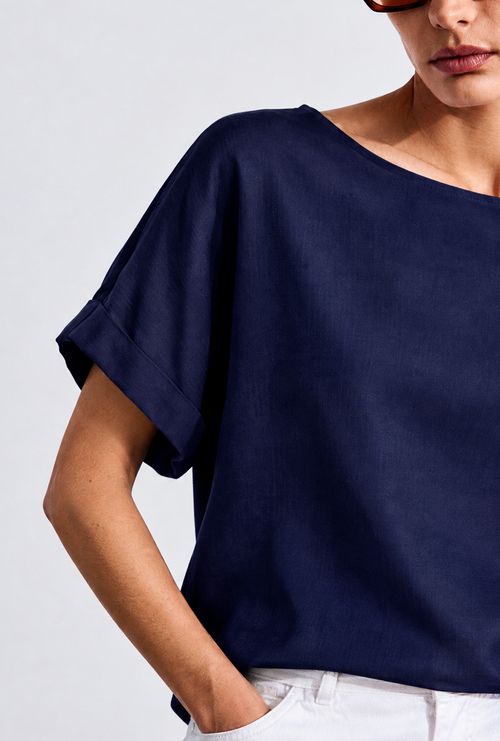 Blusa Ancara Lyocell Marinho