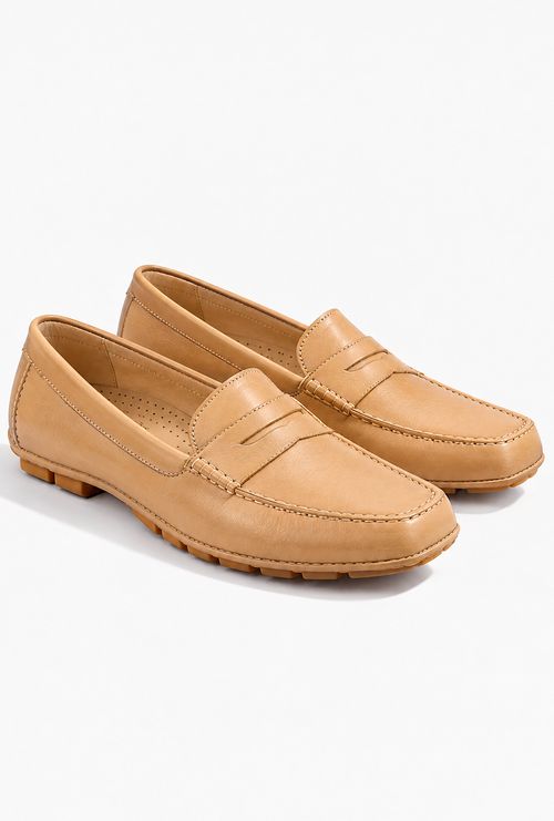 Mocassim Drive Nikia Bege Escuro