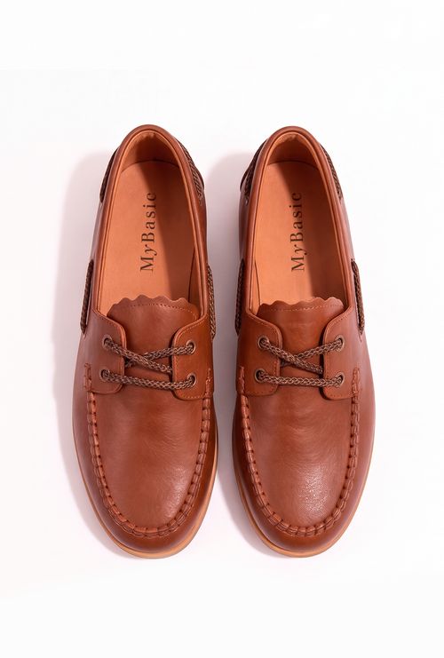 Mocassim Boat Nandaz em Couro Caramelo