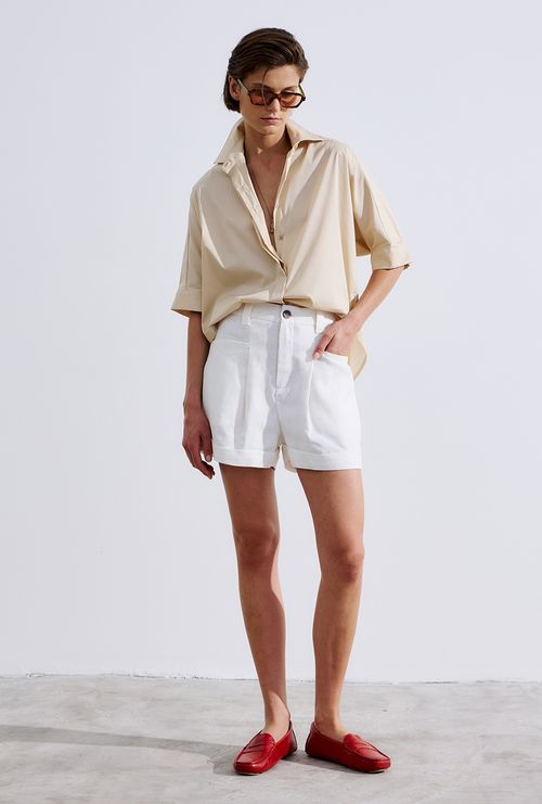 Shorts Maraú em Linho Off White