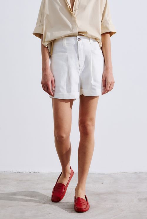 Shorts Maraú em Linho Off White